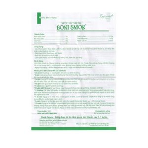 Trường Thọ - Nước súc miệng Boni-Smok làm thay đổi mùi vị thuốc lá khi hút, giúp bạn sớm bỏ thuốc lá (chai 250ml) 2 Trường Thọ - boni smok 2