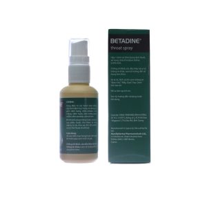 Trường Thọ - Thuốc xịt họng Betadine Throat Spray điều trị bệnh nhiễm trùng cấp tính niêm mạc miệng, họng (50ml) 1 Trường Thọ - Betadine Throat Spray 1