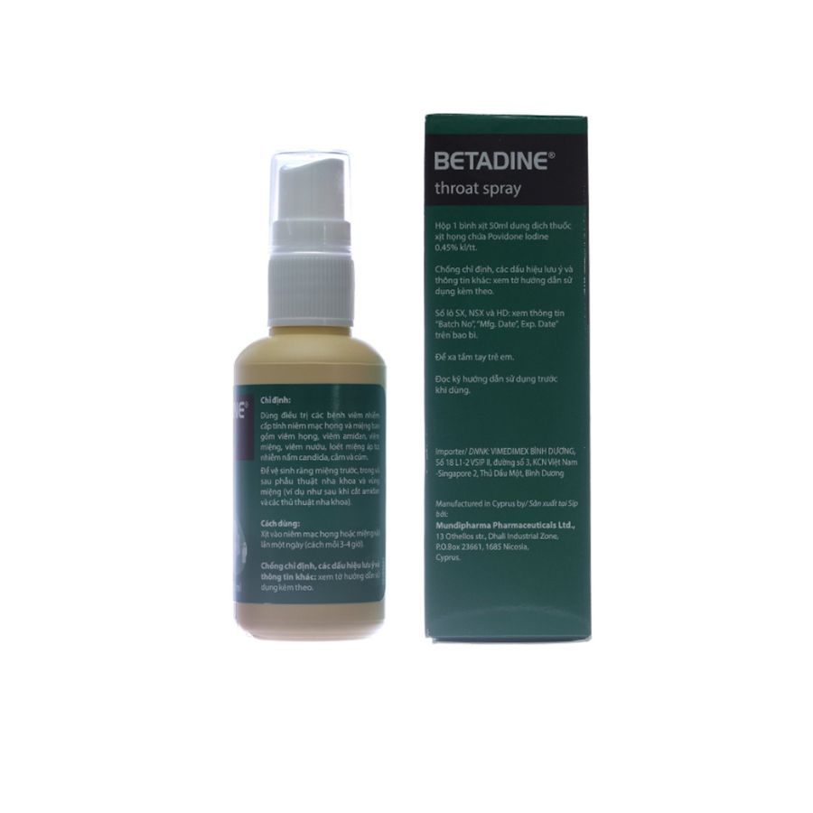 Betadine Throat Spray 1 Trường Thọ - Betadine Throat Spray 1