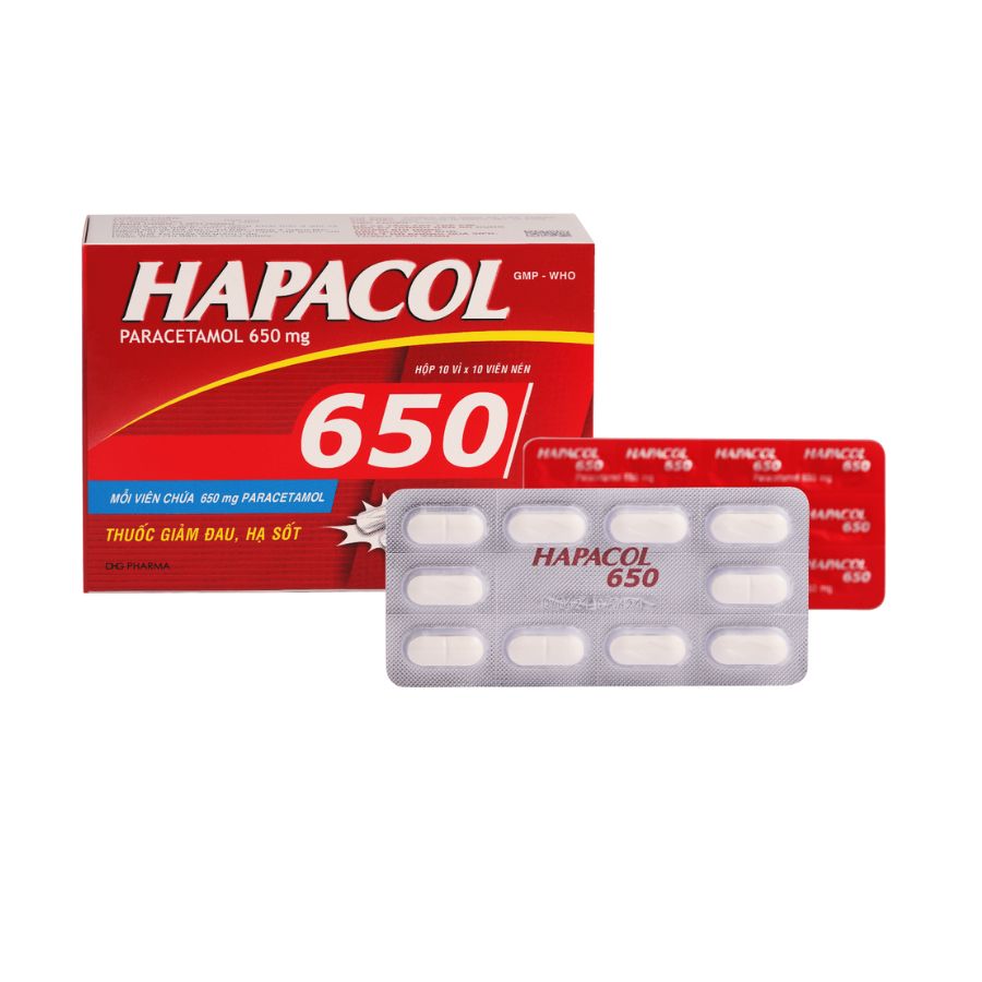 Hapacol 650mg (10vỉ x 10viên Trường Thọ - Hapacol 650mg 10vi x 10vien