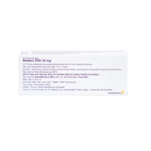 Trường Thọ - Thuốc Betaloc Zok 25mg AstraZeneca điều trị tăng huyết áp (1 vỉ x 14 viên) 1 Trường Thọ - b2